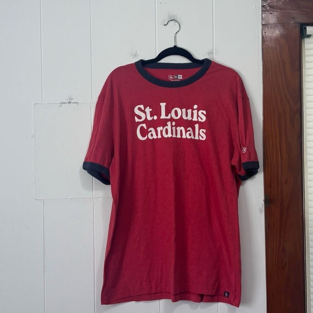 NEW ERA ST LOUIS CARDINALS‎ RED BRUSHED BI-BLEND RINGER SHORT SLEEVE T-shirt 2XL